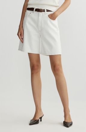 DL1961 Taylor High Waist Relaxed Denim Shorts in White at Nordstrom, Size 24