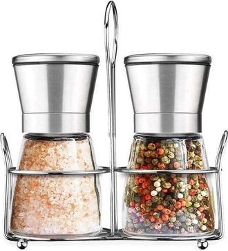 OEM Juego De Molinillos De Pimienta Y Sal Para Cocina, Molinillo De Pimienta, Molinillo De Sal, Molienda Ajustable Para Hierbas Y Especias, Acero Inoxidab