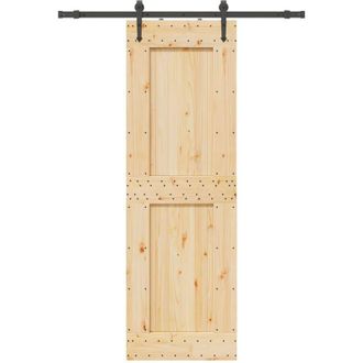 vidaXL Vidaxl - Puerta Corredera Con Herrajes Madera Maciza De Pino 70x210 Cm
