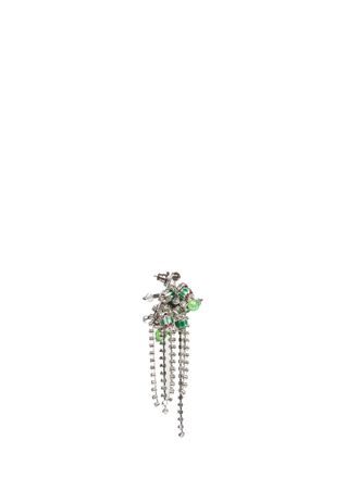 Dries Van Noten Womens Earrings With Brass Beads & Crystals Silver Polyvinyl Chloride
