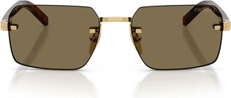 Prada Sunglasses Prd55 S 5 Ak90 F Gold/Light Brown Men
