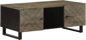 vidaXL Mesa De Centro Madera Maciza De Mango Negra 100x54x40 Cm Vidaxl