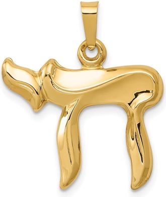 Diamond2Deal 14k Yellow Gold Polished Chai Pendant