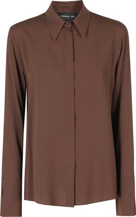 Federica Tosi Brown Classic Hidden Button Placket Shirt