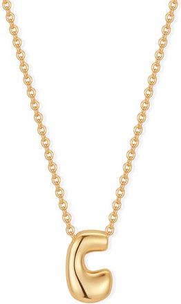 Brook & York Mini Pippa Bubble Initial Pendant Necklace in Gold C at Nordstrom