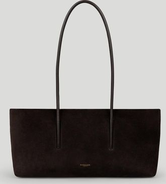 DeMellier The Stockholm Shoulder in Dark Chocolate Suede Leather Shoulder bag