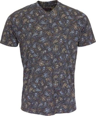 Lords of Harlech Maze V-neck Tee in Madrid Paisley Smoke at Nordstrom, Size Xx-Large