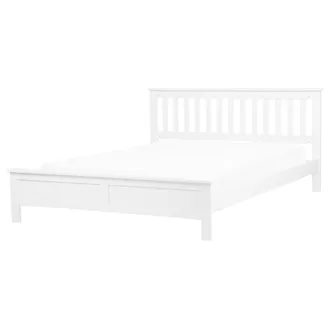 Beliani Beliani - Cama De Madera De Pino Blanca 160 X 200 Cm Estilo Escandinavo Mayenne