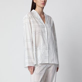 Toteme White cotton-blend monogram shirt