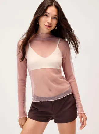 Twik Womens Polka dotted mesh T-shirt
