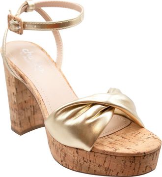 Charles by Charles David Madelina Ankle Strap Platform Sandal in Light Gold at Nordstrom Rack, Size 6.5