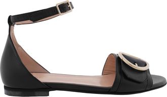 Bally Catrina Leather Flat Sandals, Brand Size 35.5 ( US Size 5 )