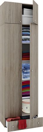 ebuy24 Vcm Armario De Madera Armario Con 5 Compartimentos Y Puertas Giratorias Expandible Dimensiones Aprox. B. 70 X Al. 238 X T. 40 Cm - Vandol (sonoma Robl