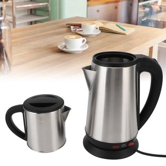 Infinite Juego De Cafetera El&eacute;ctrica (1 L Y 2 L) De Acero Inoxidable Negro Con Infusor De T&eacute; Turco, Hervidor Doble Para Hierbas, Enchufe Europeo (220 V)