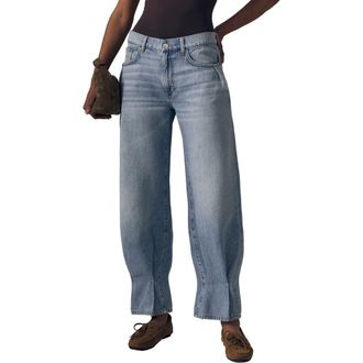 LE JEAN Delphine Pleated Tapered Leg Jeans in Love Letter at Nordstrom, Size 24
