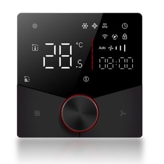 OEM Termostato Programable Wifi Para Aire Acondicionado Central, 5+2 D&iacute;as, 6 Periodos, Negro