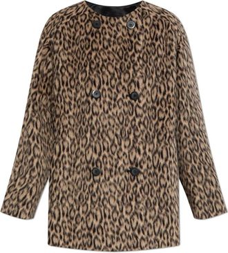Emporio Armani Korte jas met dierenprint - Dames - Mantel - Bruin - S - Jassen