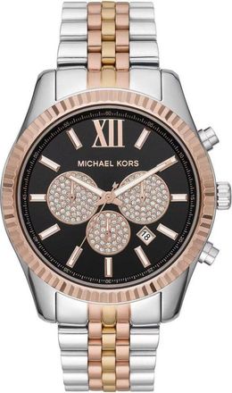 Michael Kors MK8714 Tri Tone Chronograph Mens Watch - Silver & Gold Stainless Steel - One Size