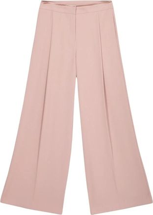 Oltre Palazzo broek in vloeiende stof - Dames - Wijde Broeken - Roze - S - Polyester - Broeken