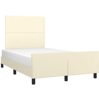 vidaXL Vidaxl - Estructura De Cama Sin Colch&oacute;n Cuero Sint&eacute;tico Crema 120x200 Cm