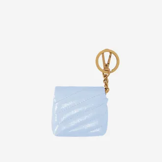 Pinko Love Birds Diamond Cut Quilted Leather Coin Purse - Blue
