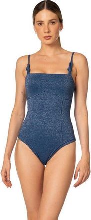 Kibys Sacred Sun Nube Luxe Shimmer Sculpting One Piece in Shimmery Blue at Nordstrom, Size Medium