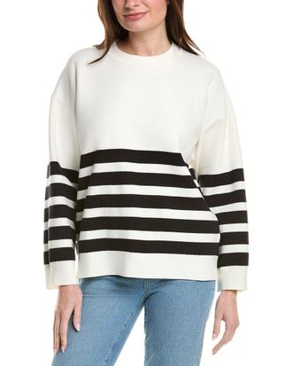 English Factory Stripe Round Neck Sweater