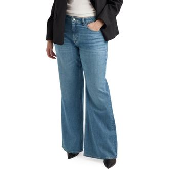 Mango Mid Rise Flare Jeans in Medium Blue at Nordstrom, Size 10