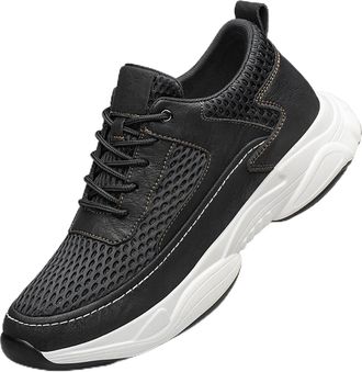 Generic Mens Gym Trainers - Height Increasing Sneakers Fashionable Solid Color Athletic Running Shoes Breathable Mesh Casual Lightweight Comfortable Walking F