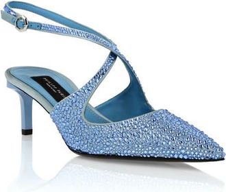 Philipp Plein Slingback Shoes Strass Jewel Women in Lightblue at Nordstrom, Size 36