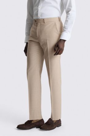 Moss Performance Tailored Fit Neutral Stripe Trouser