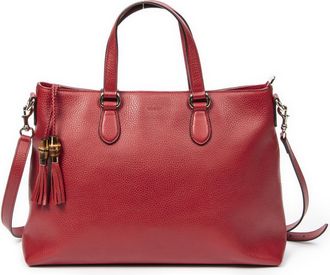 Gucci Pre-owned Womens Bamboo Tassel Zip Tote Shoulder bag - Red - One Size