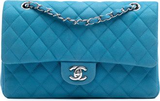 Chanel Blue Medium Classic Caviar Double Flap