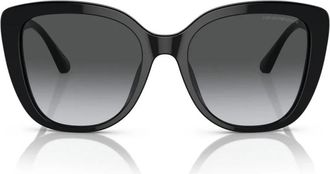Emporio Armani Vlinderstijl Gepolariseerde Zonnebril Grijs - Dames - Zonnebrillen - Zwart - 54 MM - Polyester - Accessoires