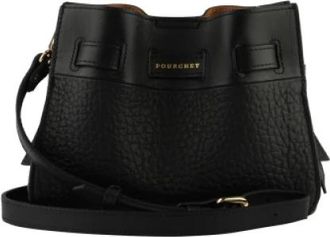 Pourchet Blossom Kleine Schoudertas - Dames - Schoudertassen - Zwart - ONE Size - Leer - Tassen