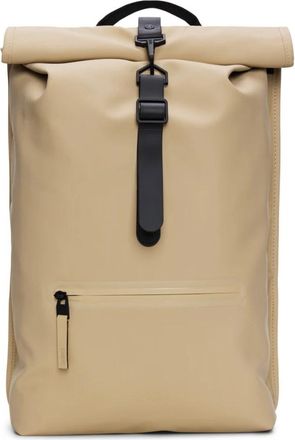 Rains Stijlvolle rugzak met polyester coating - Heren - Rugzakken - Beige - ONE Size - Polyester - Tassen
