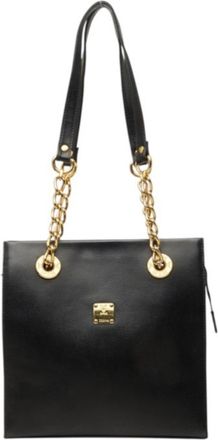 MCM Mcm Black Leather Shoulder Bag Tote Bag (Pre-Owned)