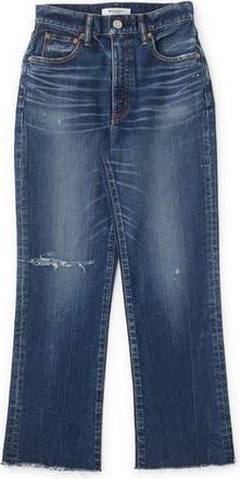 Moussy Vintage Rhode High Waist Crop Flare Jeans in Dark Blue at Nordstrom Rack, Size 25