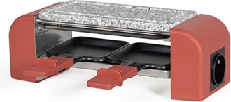 Livoo Appareil &Agrave; Raclette 2 Personnes Connectable Livoo, 450w, Pierre Naturelle, Rouge