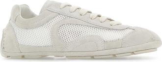 Prada Womens Montecarlo Sneaker White Suede