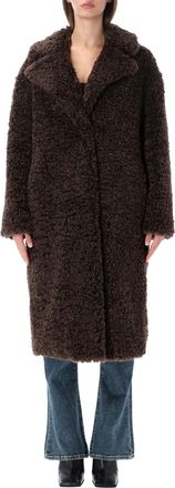 Stand Studio Brown Jazmin Plush Oversized Coat