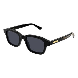 Gucci Rechthoekige Zonnebril - Heren - Zonnebrillen - Zwart - 49 MM - Accessoires