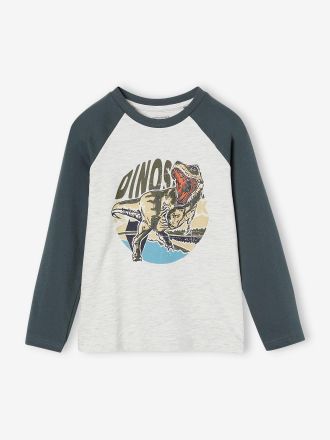 Vertbaudet Jungen Shirt, Raglan&auml;rmel moosgr&uuml;n