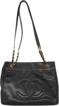 Chanel Pre-owned Tote Bags, female, Black, Size: ONE SIZE Pre-owned Leather Tote Bag
