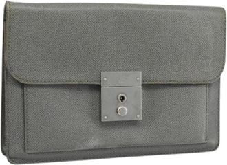 Louis Vuitton Pre-owned Leren Clutch - Dames - Vintage Clutch - Grijs - ONE Size - Leer - Vintage