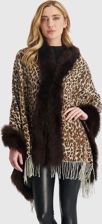 Gorski DOUBLE FACE CASHMERE STOLE WITH TOSCANA LAMB TAPE TOP AND BOTTOM