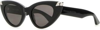 Alexander McQueen Zwarte Punk Rivet Zonnebril - Dames - Zonnebrillen - Zwart - ONE Size - Accessoires