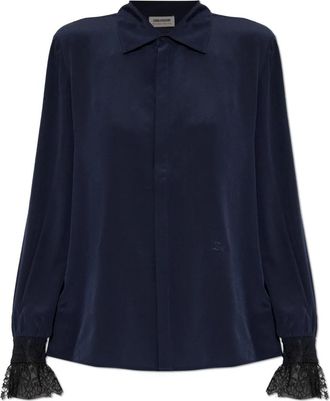 Zadig&Voltaire Thely Zijden Blouse - Dames - Overhemden - Blauw - M - Overhemden