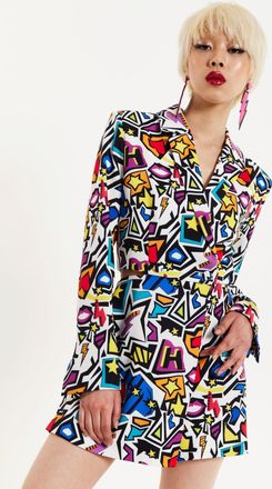 House Of Holland Graphic Pop Art Blazer Playsuit
