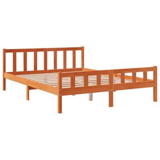 Berkfield Home Beautiful Bed Frame with Headboard Wax Brown 150x200 cm King Size